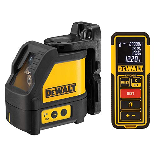 DEWALT DW0889-XJ Nivel láser en cruz rojo DW088K + medidor DW099S