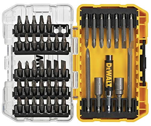 DEWALT DW2166 piezas, rígida, Juego de destornilladores grises/plateados con funda resistente, 45 Piece Set