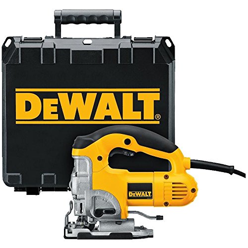 Dewalt DW331K-QS Sierra de calar 230V Electrónica con puño cerrado maletín, 701 W, Negro y amarillo, EA