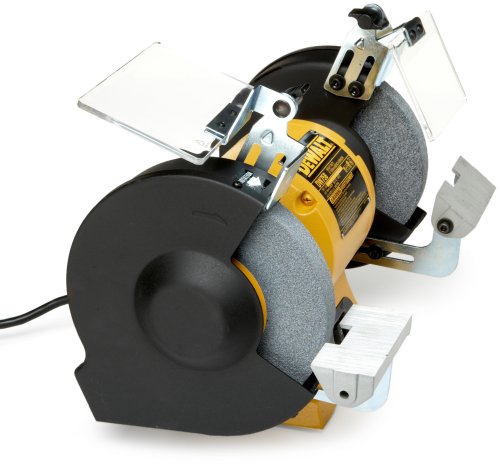DEWALT DW758 Molinillo de banco de trabajo pesado 3/4 HP, 8" 205 mm, 0 W, 0 V, Amarillo, negro, gris, 20,3 cm