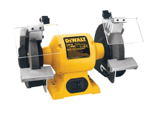 DEWALT DW758 Molinillo de banco de trabajo pesado 3/4 HP, 8" 205 mm, 0 W, 0 V, Amarillo, negro, gris, 20,3 cm