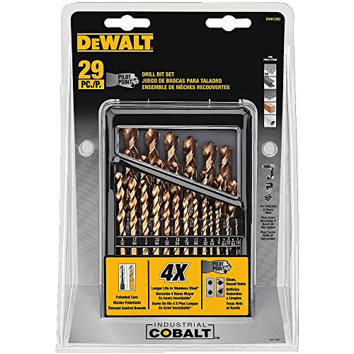DeWalt dwa1269 Piloto punto Industrial cobalto juego de brocas (29 piezas)
