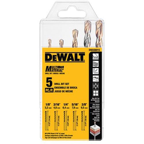 DEWALT DWA56015 - Juego de brocas multimateriales, 5 piezas