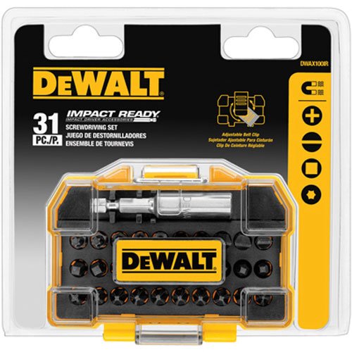 DeWalt dwax100ir Impact Ready atornillado juego de funda rígida, extra pequeña, 31 piezas