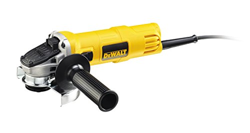 Dewalt DWE4057-QS DWE4057-QS-Mini-amoladora 125mm 800W 11.800 RPM Suave + Bloqueo y re-Arranque, 800 W, 230 V, Amarillo/Negro