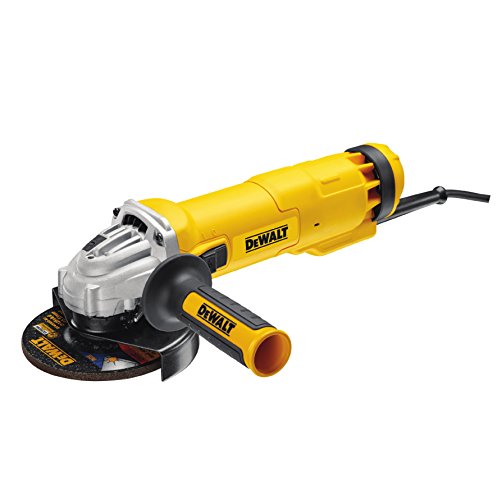 Dewalt DWE4207-QS DWE4207-QS-Mini-amoladora 125mm 1.010W 11.000 RPM Suave + Bloqueo y re-Arranque, 1010 W, 230 V, Negro Y Amarillo