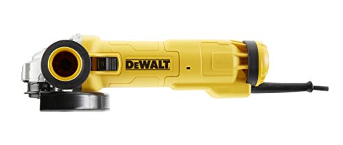 Dewalt DWE4233-QS Mini-amoladora 125 mm 1.400W 11.500 rpm con interruptor hombre-muerto, Amarillo/Negro, 1.400 W