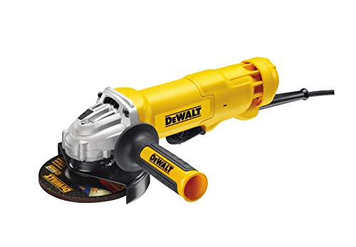 Dewalt DWE4233-QS Mini-amoladora 125 mm 1.400W 11.500 rpm con interruptor hombre-muerto, Amarillo/Negro, 1.400 W