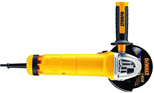 Dewalt DWE4237-QS DWE4237-QS-Mini-amoladora 125mm 1.400W 11.500 RPM Suave + Bloqueo y re-Arranque, 1400 W, 240 V, Negro/Amarillo, 125 mm