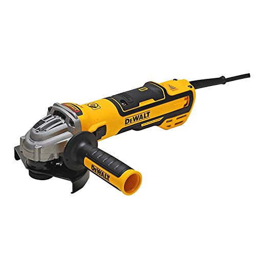 DEWALT DWE4357-QS - Mini-amoladora sin escobillas 125mm 1.700W 2.200-10.500 rpm Electrónica + Embrague + Arranque Suave + Freno + Bloqueo y re-arranque + Empuñadura Anti-vibración