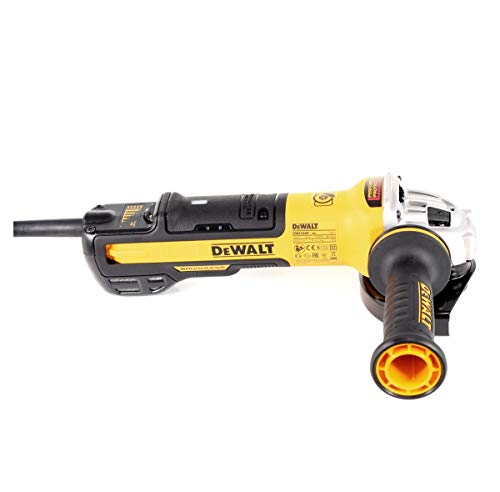 DEWALT DWE4369-QS - Mini-amoladora sin escobillas 125mm 1.700W 1.800-8.000 rpm Electrónica + Embrague + Arranque Suave + Freno + Bloqueo y re-arranque + Empuñadura Anti-vibración. Especial INOX