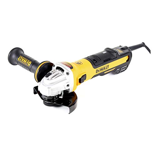 DEWALT DWE4369-QS - Mini-amoladora sin escobillas 125mm 1.700W 1.800-8.000 rpm Electrónica + Embrague + Arranque Suave + Freno + Bloqueo y re-arranque + Empuñadura Anti-vibración. Especial INOX