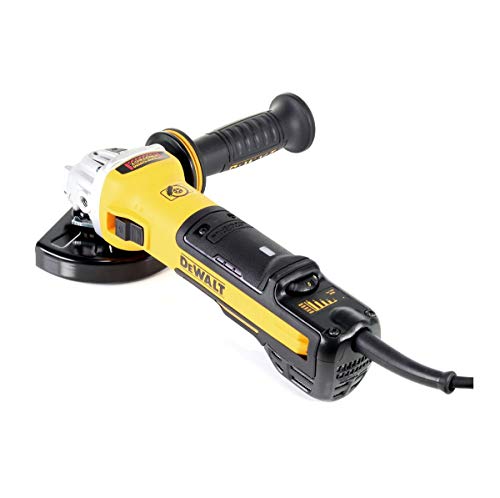 DEWALT DWE4369-QS - Mini-amoladora sin escobillas 125mm 1.700W 1.800-8.000 rpm Electrónica + Embrague + Arranque Suave + Freno + Bloqueo y re-arranque + Empuñadura Anti-vibración. Especial INOX