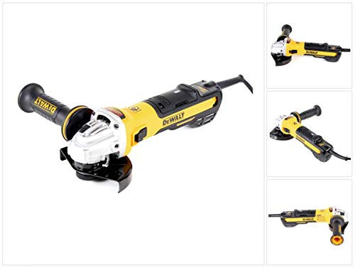 DEWALT DWE4369-QS - Mini-amoladora sin escobillas 125mm 1.700W 1.800-8.000 rpm Electrónica + Embrague + Arranque Suave + Freno + Bloqueo y re-arranque + Empuñadura Anti-vibración. Especial INOX