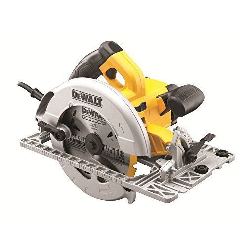 DeWalt dwe576kr de QS Juego de sierras circulares de mano con guía/sierra circular de mesa, ajustable de bisagra pieza, mango adicional, incluye paralell Conector y hoja de sierra, 1600 W, 230 V