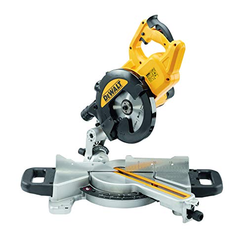 Dewalt DWS774-QS Ingletadora telescópica 1400W, Plata/Amarillo/Negro, 1400 W