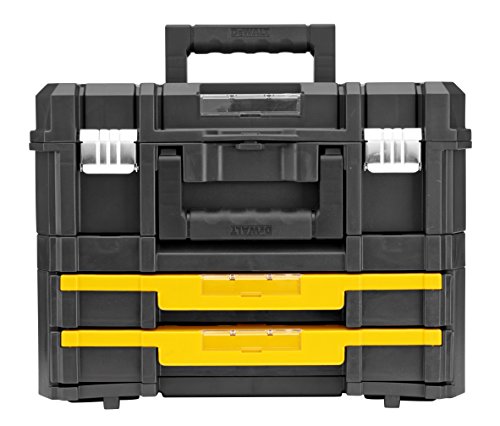 Dewalt DWST1-70702 Kit Maleta Multiusos II y cajonera Doble TSTAK IV, Negro, Amarillo