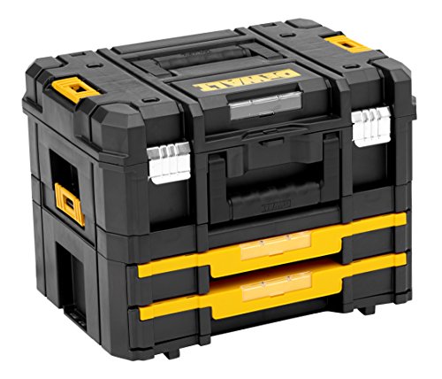 Dewalt DWST1-70702 Kit Maleta Multiusos II y cajonera Doble TSTAK IV, Negro, Amarillo