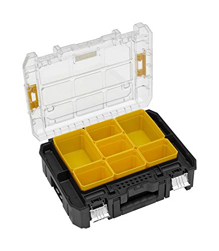 Dewalt DWST1-71194 DWST1-71194-Organizador con Tapa Transparente TSTAK V, Negro/Naranja