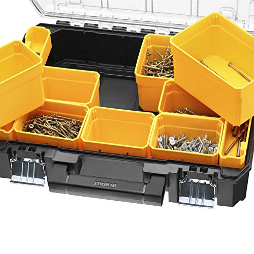 DeWalt DWST82968-1 DWST82968-1-Organizador con Tapa Transparente TSTAK V-IP54, Schwarz/Gelb