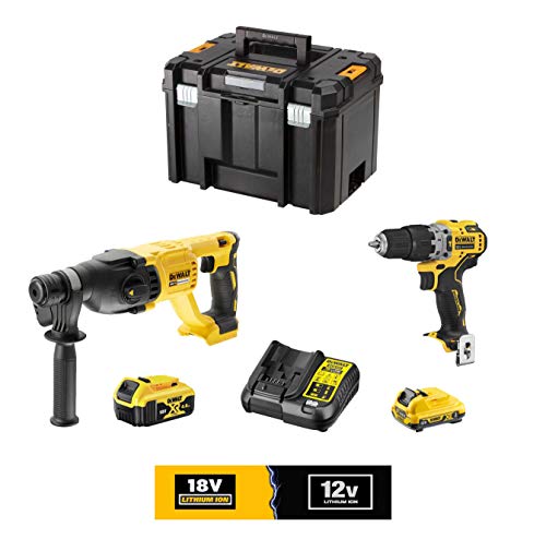 DeWALT Kit 12V/18V DCK3306L1M1T (DCH133 + DCD706 + 1 x DCB182 18V 4,0 Ah + 1 x DCB124 12V 3,0 Ah + DCB107 + TSTAK VI)