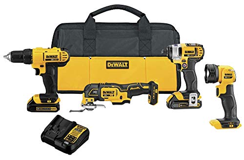 DeWalt - Kit de taladro inalámbrico (20 V, 4 herramientas)