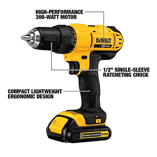 DeWalt - Kit de taladro inalámbrico (20 V, 4 herramientas)