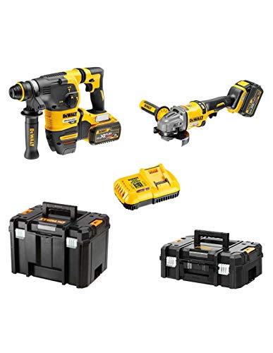 DEWALT Kit FVK271X2-QW FLEXVOLT 54V/18V (DCH333 + DCG414 + 2 baterías 54V/18V Li-Ion 9,0 Ah + DCB118 + TSTAK II + TSTAK VI)"Brushless"