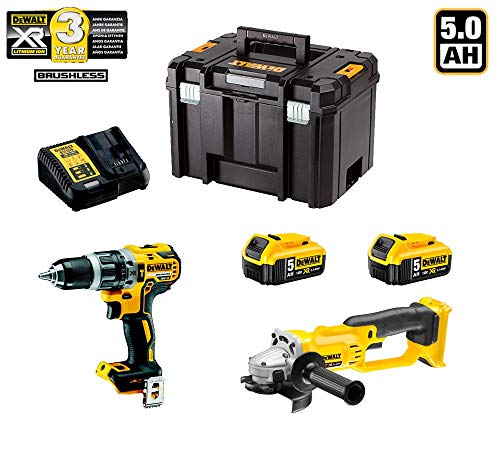 DeWalt – xp256p2t (dcd796 + DCG412 + 2 Baterías X 5,0 Ah Li-Ion + Maletín TSTAK VI + Cargador DCB105)