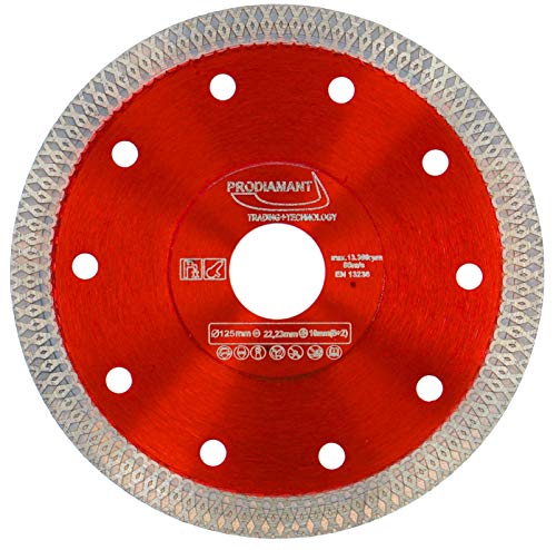 Disco de corte de diamante PRODIAMANT Premium para baldosas y gres porcelánico 125 mm x 22,23 mm PDX93.936 125mm