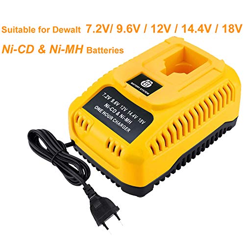 DOSCTT DC9310 2,6 A Cargador Reemplazo para Dewalt Batería de Ni-Cd & Ni-MH de 7,2V-18V DC9096 DC9098 DC9099 DC9091 DC9071 DE9057 DW9096 DW9094 DW9072