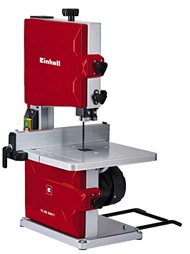 Einhell 4308018 TC-SB 200/1 Sierra de Cinta, potencia de 250 W, ralentí 1.400min -1, velocidad de hoja 900 m/min, 6 dientes, Gris/Rojo