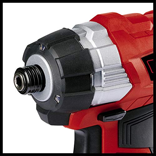 Einhell 4510030 TE-CI 18 Li BL Solo - Atornillador de Impacto, 18 V, Portaherramientas, Hexadecimal, Soporte de Brocas, 6.35 mm / ¼ ", Negro/Rojo, sin Batería