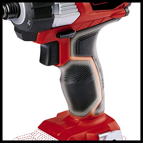 Einhell 4510030 TE-CI 18 Li BL Solo - Atornillador de Impacto, 18 V, Portaherramientas, Hexadecimal, Soporte de Brocas, 6.35 mm / ¼ ", Negro/Rojo, sin Batería