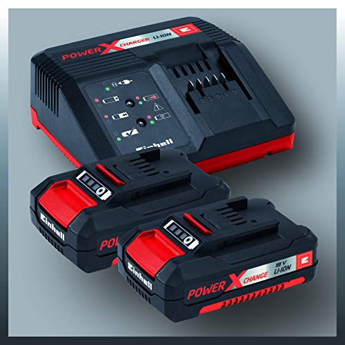 Einhell 4513834 Taladro sin Cable Percutor TE-CD 18/2 li-i kit con Bateria Litio, 18 V, Rojo