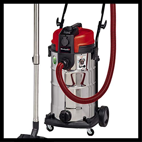 Einhell Aspirador en seco y húmedo TE-VC 2340 SAC (1200 W, 40 L, sistema de limpieza de filtro para polvo fino, depósito de acero, incluye filtros y boquillas, manguera de plástico de 3 metros)