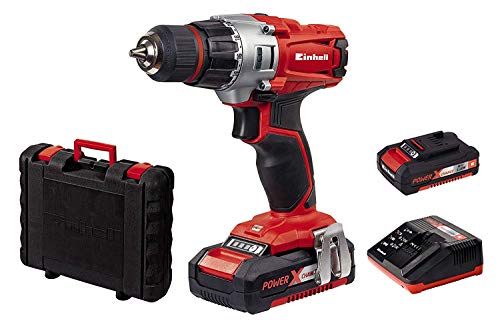 Einhell Expert Taladro Power X-Change (TE-CD 18/2 Li), 18V sin cable  (incluye maletín BMC, 2 baterías de 1,5 Ah y cargador) (ref.4513830)