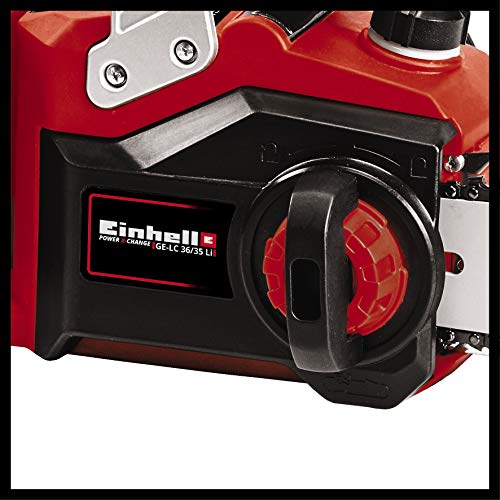 Einhell GE-LC 36/35 Li-Solo BL - Motosierra a batería Power X-Change, 2x18 V, Brushless, cadena y espada Oregon, velocidad de corte 15m/s, largo de espada 35 cm (ref. 4501780)