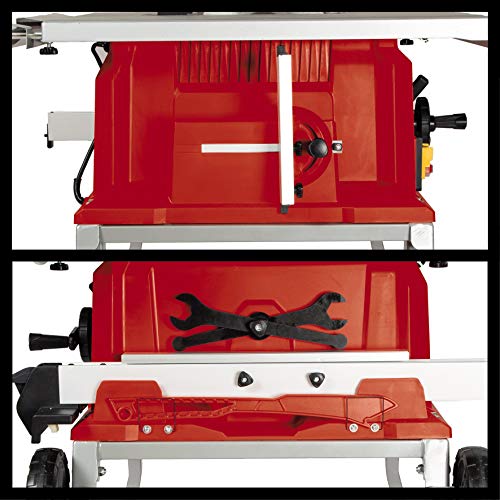 Einhell Sierra de mesa circular TE-CC 250 UF (máx. 2000 W, carro de formato deslizante, Ø250 x Ø30 mm hoja, arranque suave, tope paralelo y transversal/angulado, plegable y transportable)