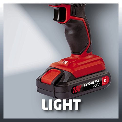 Einhell TC-CD 18-2 Li-i - Taladro de impacto sin cable, con cargador, 2 baterías 1.5 Ah, 2 velocidades, portabrocas 13 mm, 40 Nm, 18 V, color rojo y negro (ref. 4513825)