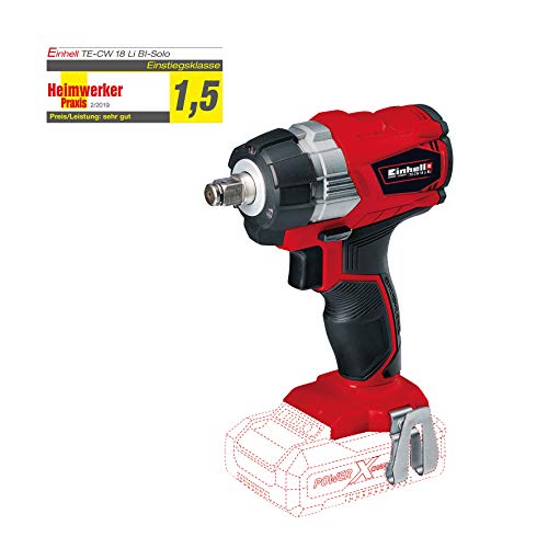 Einhell TE-CW 18 Li BL Solo Power X-Change - Llave de impacto de batería, Ion de litio, 18V, 215Nm, luz LED y adaptador de broca para atornillar (ref. 4510040)