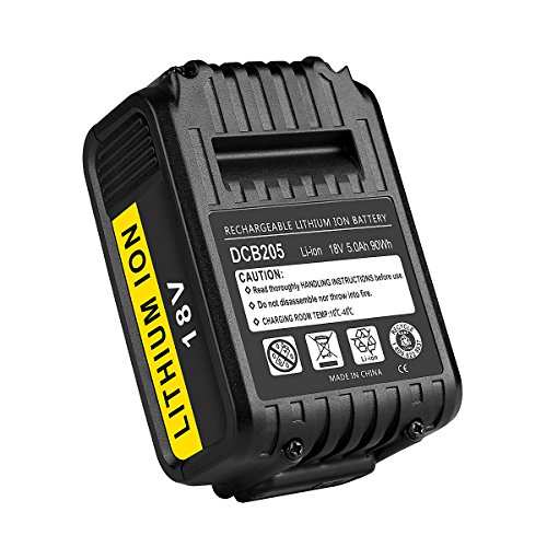 Energup 2 piezas 18V 5.0Ah Batería de repuesto para DeWalt DCB184 DCB200 DCB182 DCB180 DCB181 DCB182 DCB20