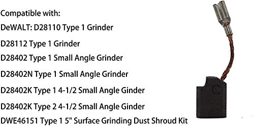 Escobillas de carbón compatibles con Dewalt D28402, D28110, D28111, D28112, D28402N pieza de repuesto para amoladora angular para herramientas eléctricas