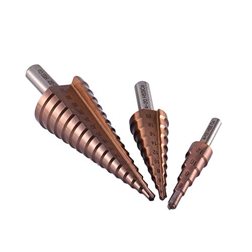 Espiral Ranuras Bit Paso Taladro Broca de metal Juego de corte de la herramienta taladradora profesional 4-12/20/32 mm HSS-CO M35 Acero/Grande Paso cono triangular vástago Revestimiento