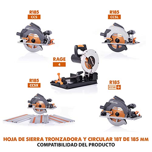 Evolution Power Tools 677185 HOJA DE SIERRA, 0 W, 0 V, Multicolor, 185 mm