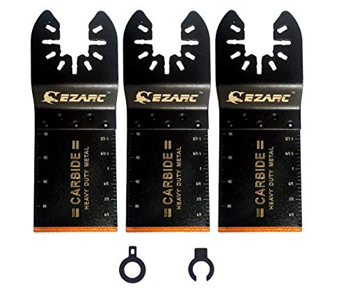 EZARC Herramientas Oscilantes dientes de Carburo de Multiherramienta Oscilante Hoja para Material duro, 3-Pack