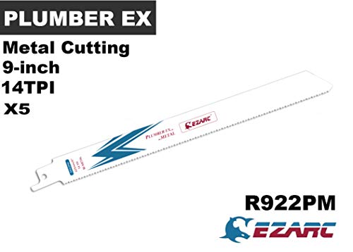 EZARC Hojas de sierra sable Bimetálica Cobalt R922PM 225mm 14TPI puede Cortar Metales - 5 piezas