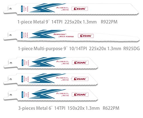 EZARC Hojas de sierra sable Combinación para Demolición Madera y Metal (10 Piezas)