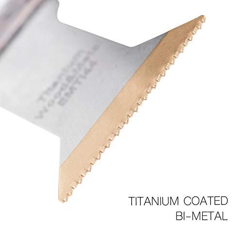 EZARC Titanio Accesorios Herramienta Oscilante corte Fuerte Cuchillas de sierra para Material de madera y Metal duro, 3pc