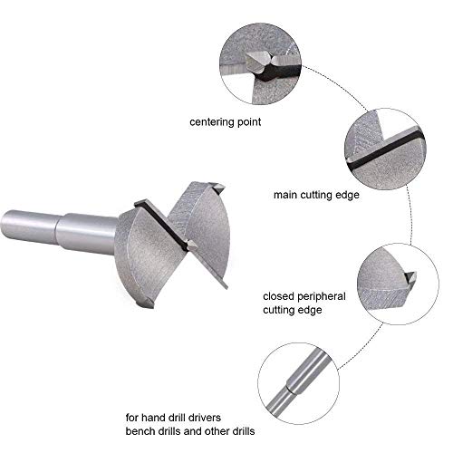 flintronic® Brocas Forstner, 3PCS (65mm 70mm 80mm) Brocas Set de Acero al Tungsteno Titanium Recubierto, Fresadora Herramienta para Perforadora, Corte Agujero en Carpintería para Madera